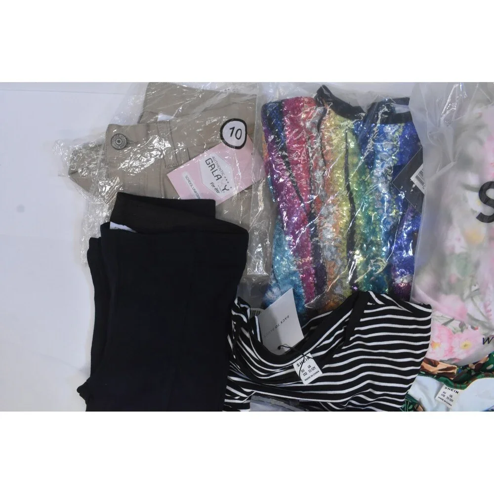Wholesale Bulk Lot Of 11 Girls Size Large 10/12 Mixed Season Tops Bottoms